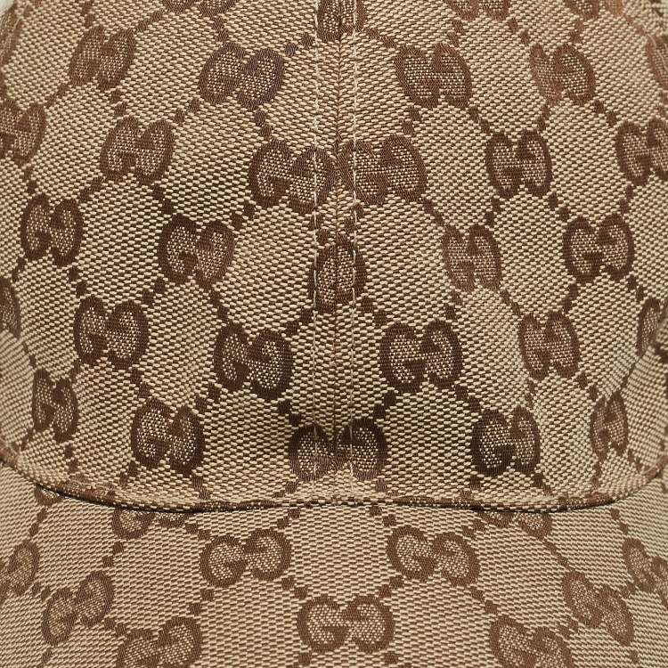 Pre Owned Gucci Brown GG Canvas Baseball Cap M
