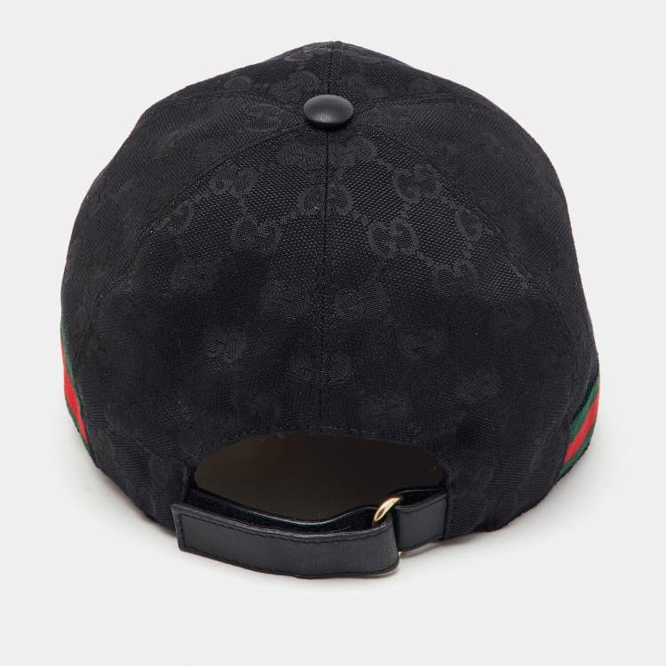 Pre Owned Gucci Black GG Monogram Web Canvas Baseball Cap M