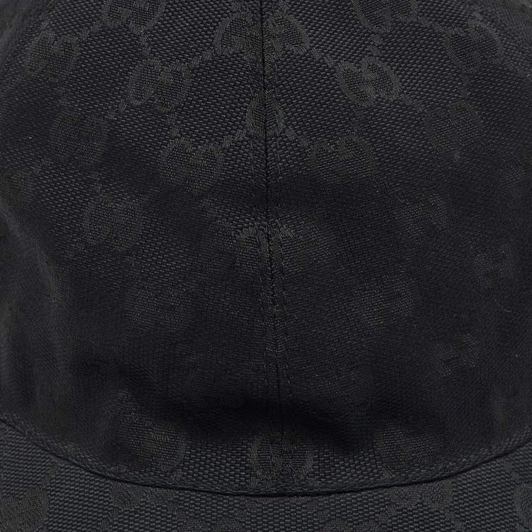 Pre Owned Gucci Black GG Monogram Web Canvas Baseball Cap M