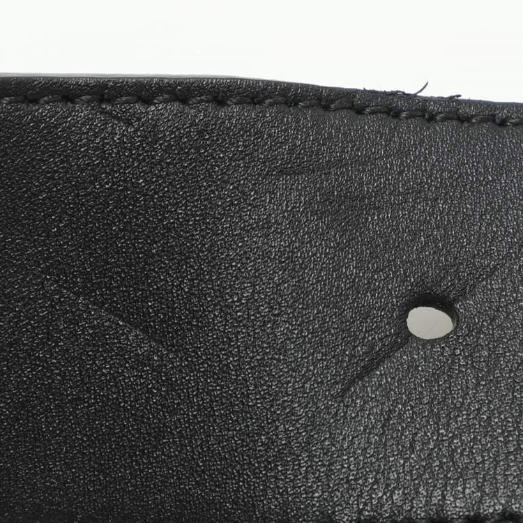 Pre Owned Gucci Black Leather Double GG Buckle Belt 90CM