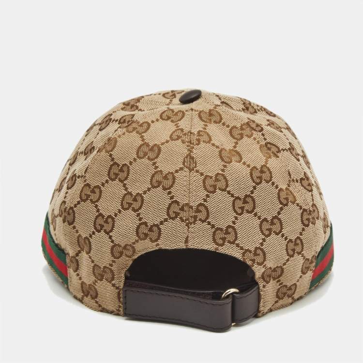 Pre Owned Gucci Beige GG Canvas Baseball Cap S