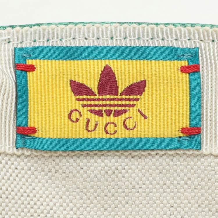 Pre Owned Gucci X Adidas Green GG Supreme Coated Canvas Baseball Cap L