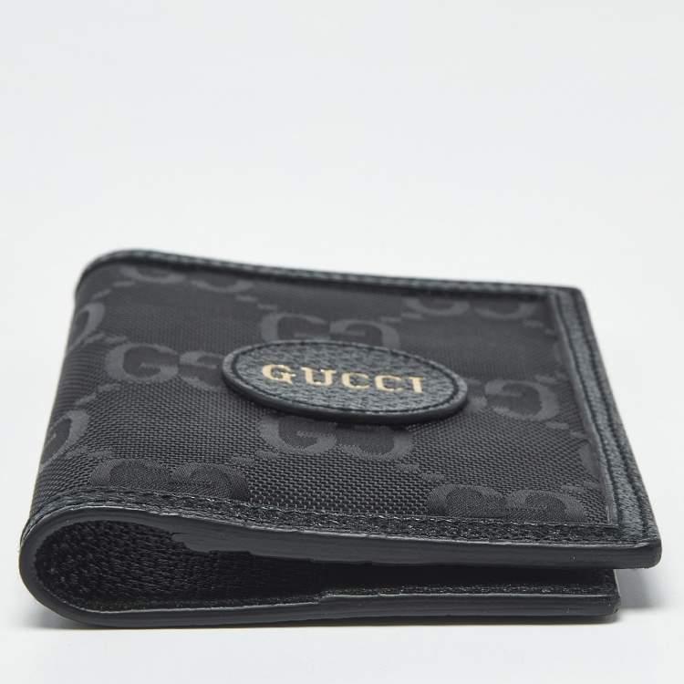 Pre Owned Gucci Black GG Nylon and Leather Off The Grid Passport Holder