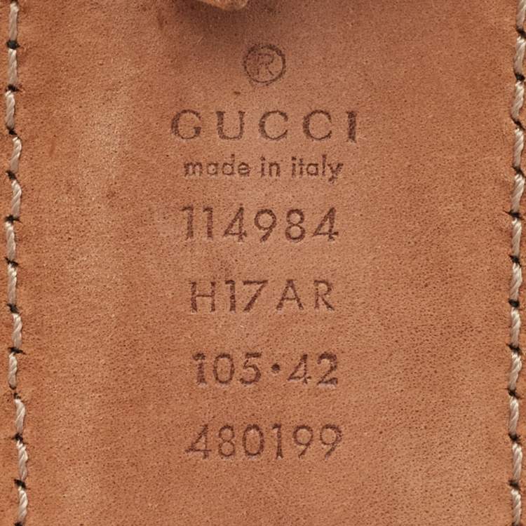 مملوكة مسبقًا Gucci Black Leather and Web Canvas Interlocking G Buckle Belt 105 CM