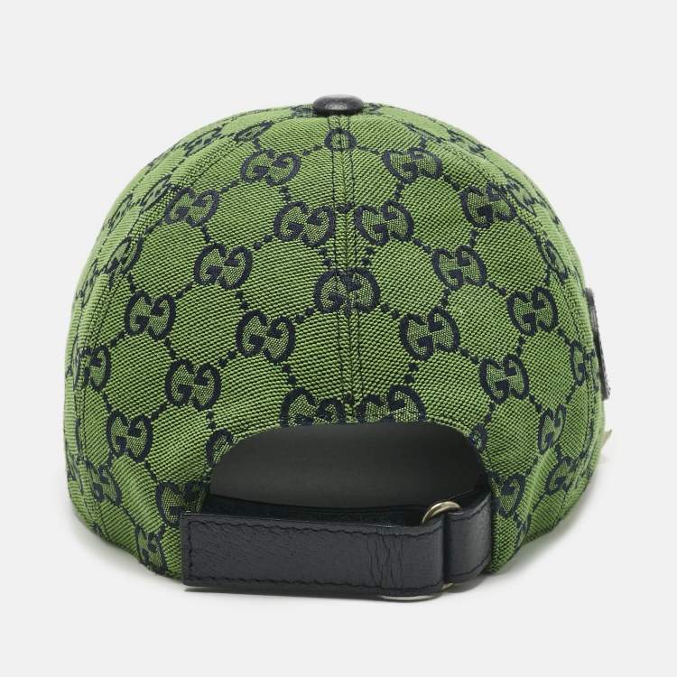 Pre Owned Gucci Green GG Supreme Canvas Baseball Cap L
