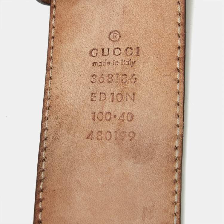 Pre Owned Gucci Brown Python Interlocking G Buckle Belt 100CM