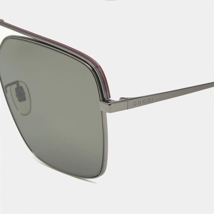 Pre Owned Gucci Black GG1099SA Square Sunglasses