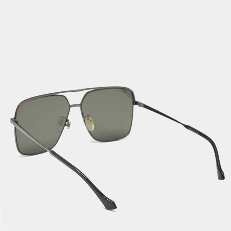 Pre Owned Gucci Black GG1099SA Square Sunglasses