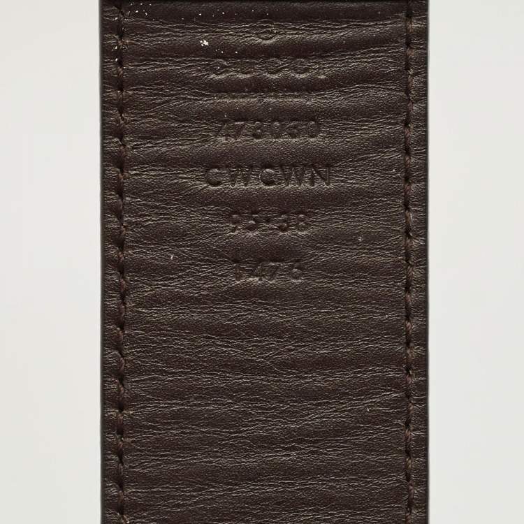 Pre Owned Gucci Black/Brown  Guccissima Leather Interlocking G Reversible Belt 95 CM