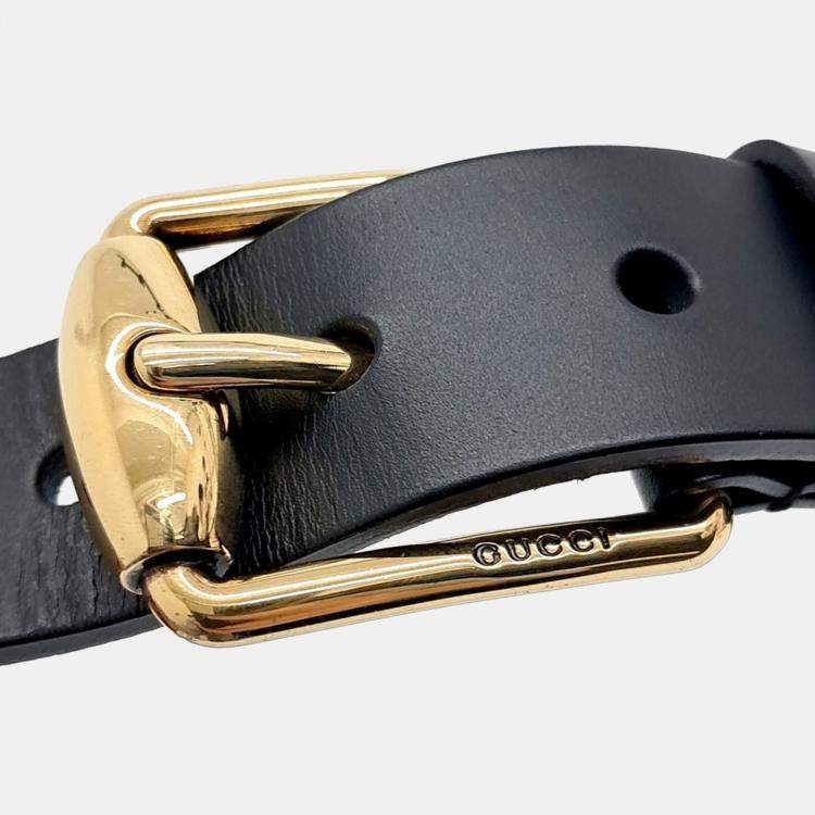 مملوكة مسبقًا Gucci Black Leather Belt