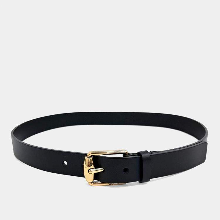 مملوكة مسبقًا Gucci Black Leather Belt