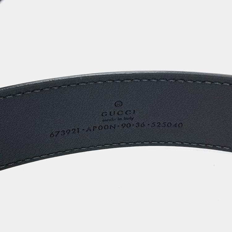 Pre Owned Gucci Black Leather Interlocking G Belt