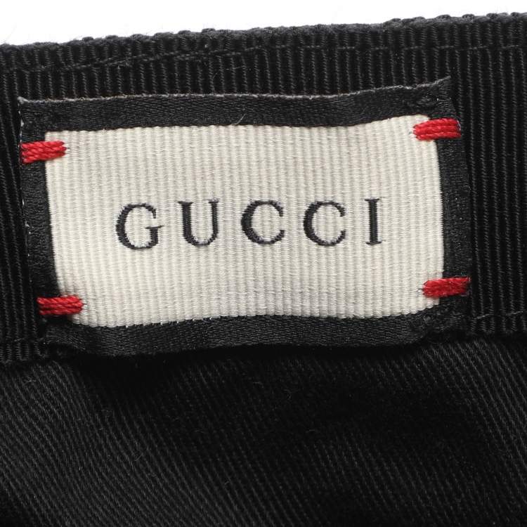 Pre Owned Gucci Black GG Canvas Web Baseball Cap L