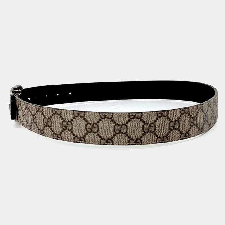 Pre Owned Gucci Double G Buckle Reversible Belt
