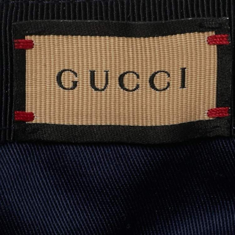 Pre Owned Gucci Beige/Blue Original GG Canvas Web Detail Baseball Cap XL
