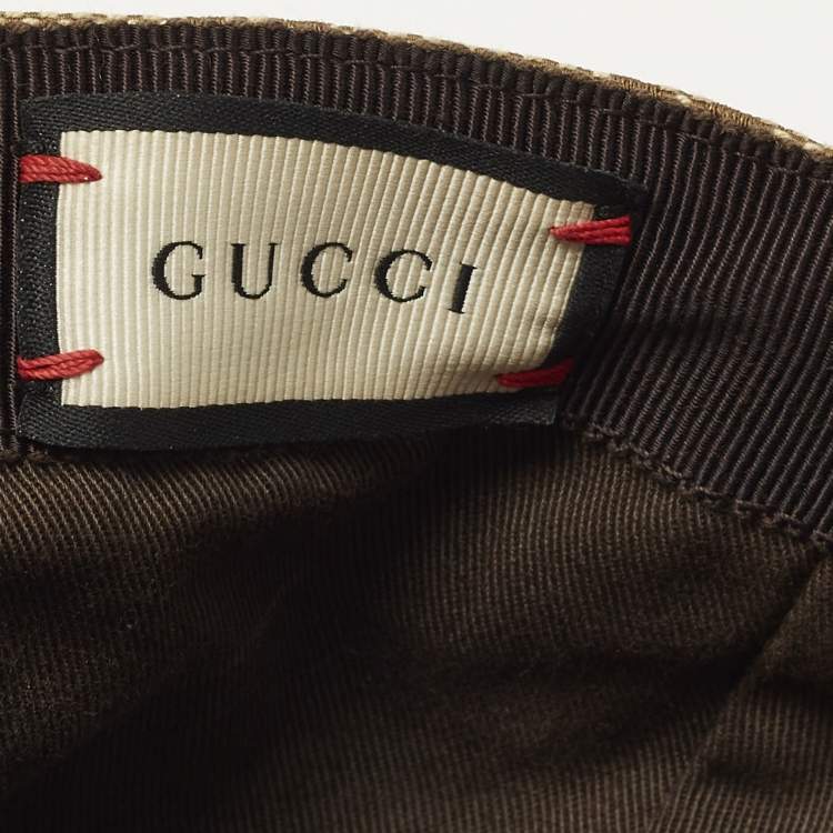 Pre Owned Gucci Beige Original GG Canvas Web Detail Baseball Cap S