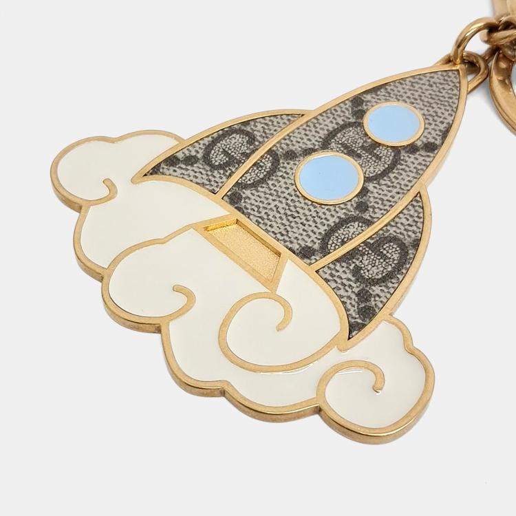 Pre Owned Gucci Gg Supreme Locket Keychain