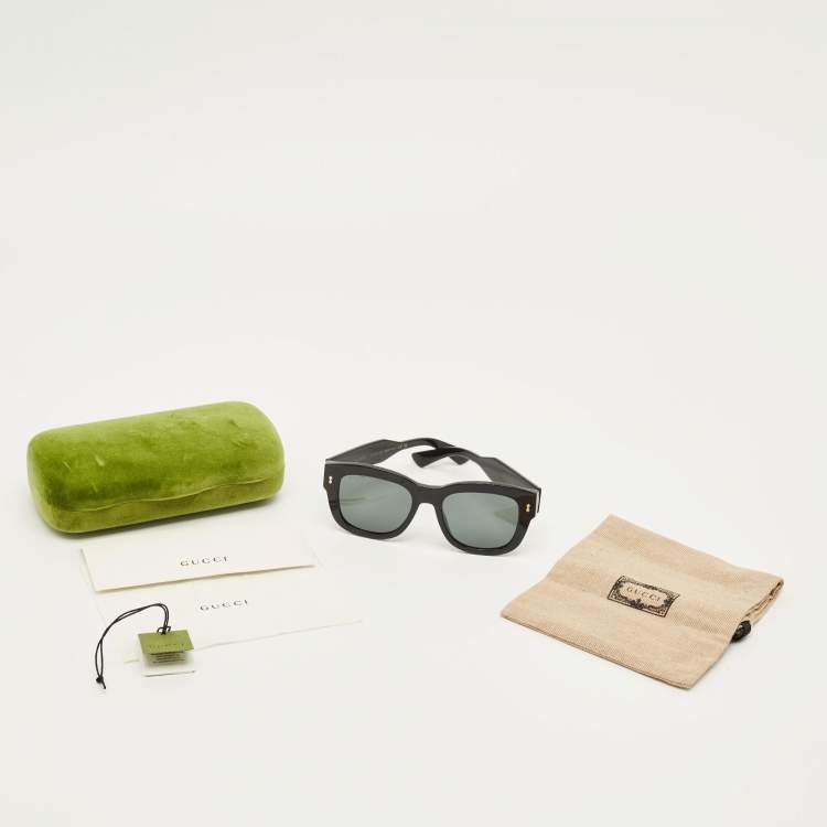 Pre Owned Gucci Black GG1110S Square Sunglasses