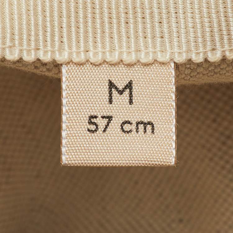 Pre Owned قبعة باكت من غوتشي من قماش GG بلون بني/بيج بحجم متوسط 57