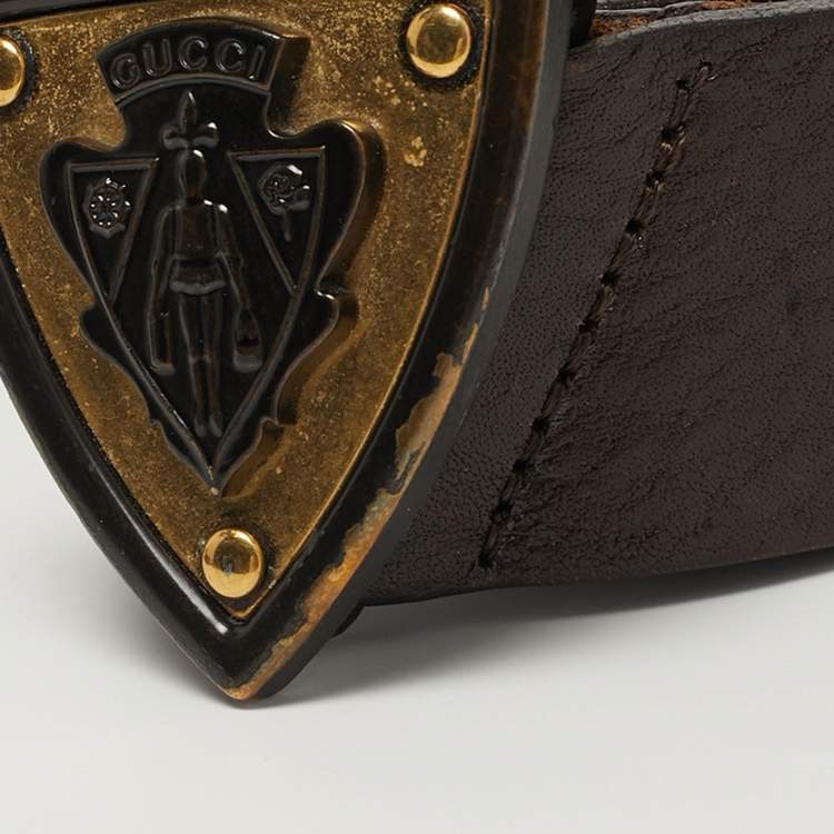 Pre Owned حزام غوتشي هيستيريا جلد بني مشبك 95 سم