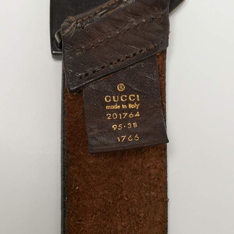 Pre Owned  حزام غوتشي هيستيريا جلد بني مشبك 95 سم