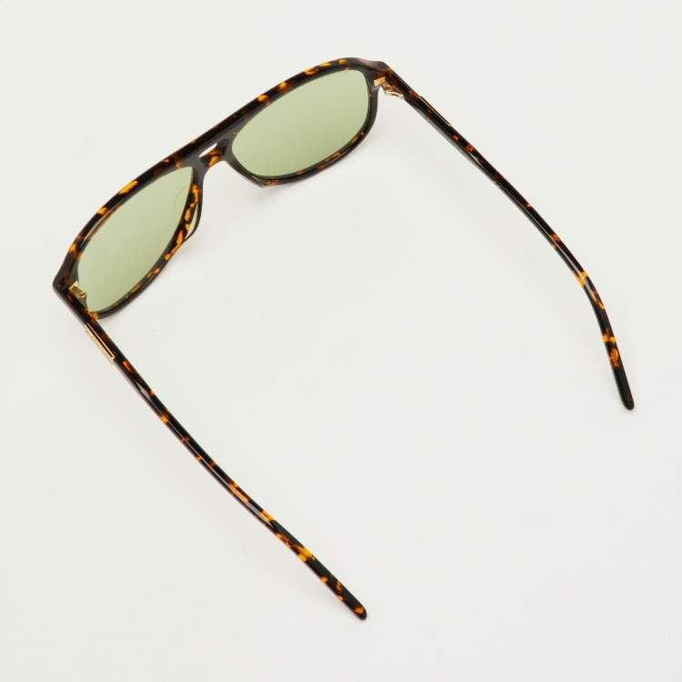 Pre Owned Gucci Tortoise Brown GG1156S Aviator Sunglasses
