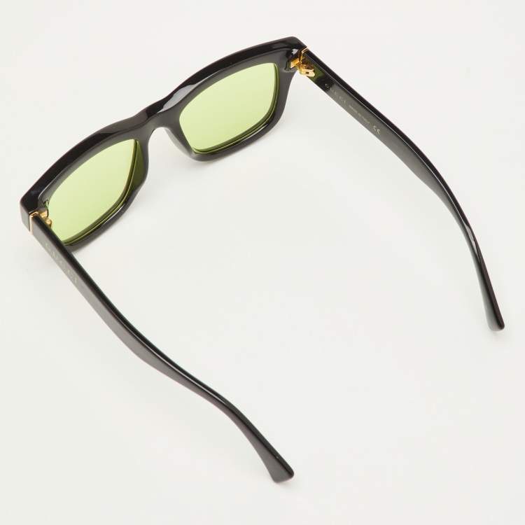 Pre Owned Gucci Black/Yellow GG1135S Frame Square Sunglasses