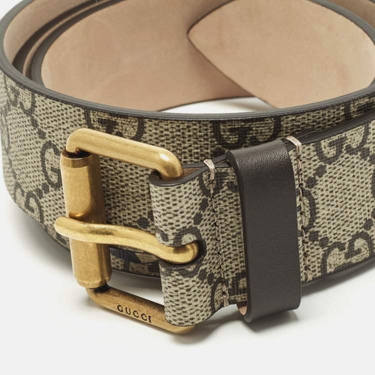 مملوكة مسبقًا Gucci 100 CM Buckle Belt GG Supreme Kingsnake Print Canvas