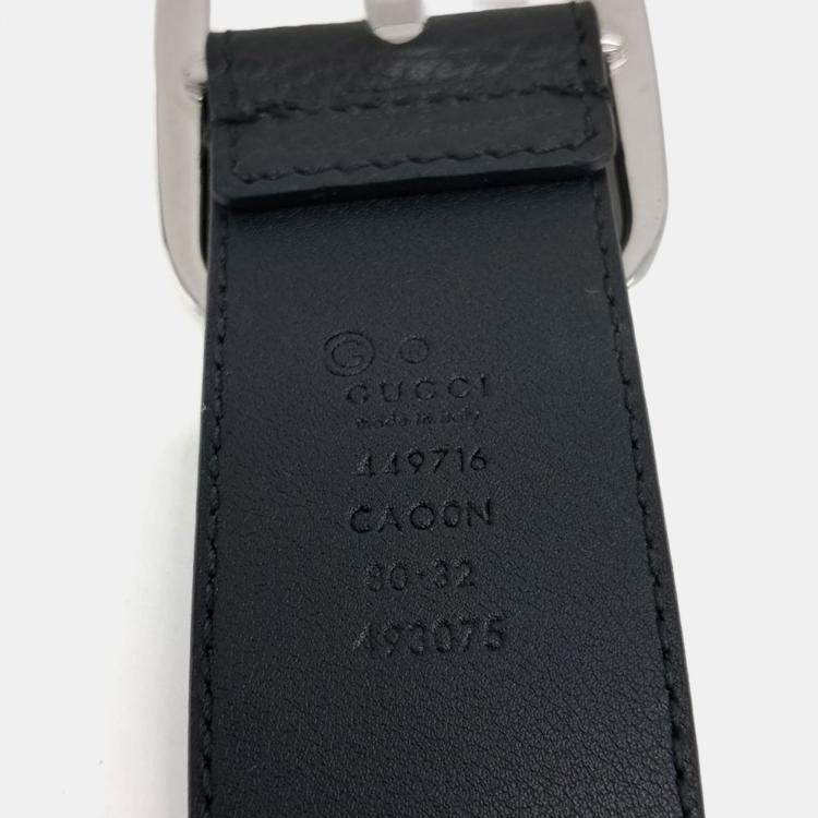 Pre Owned Gucci Micro Cimaline Black Leather Belt