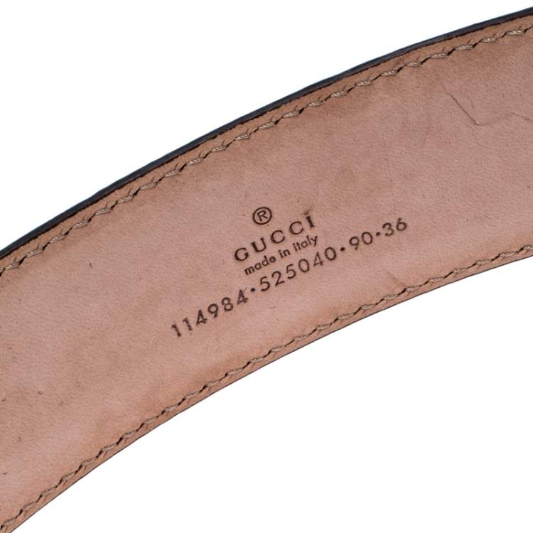 Pre Owned Gucci Light Blue Guccissima Leather Interlocking G-Buckle Belt 90CM