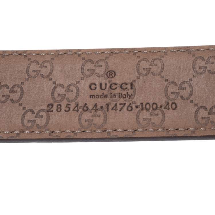 مملوكة مسبقًا Gucci Maroon Leather Belt 100CM