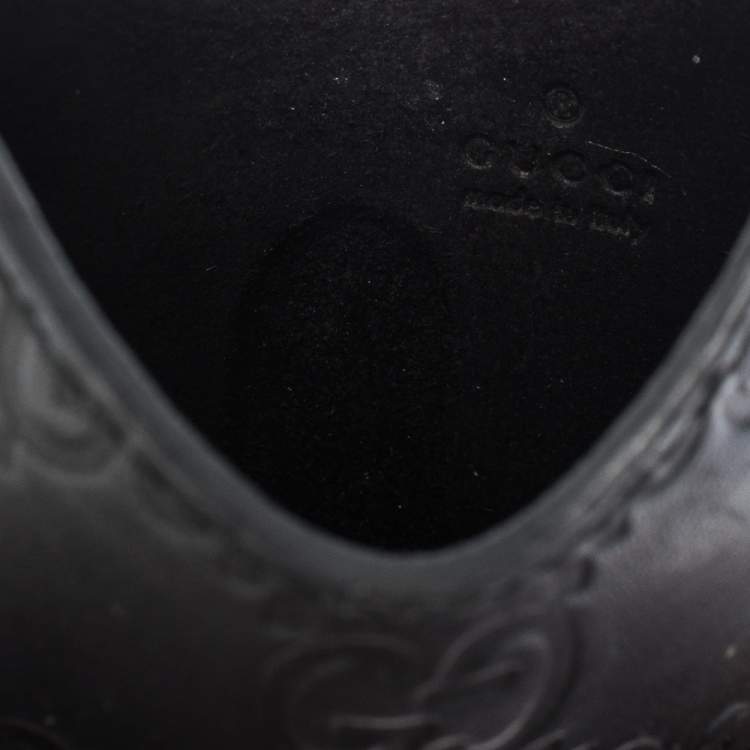 Pre Owned Gucci Black Guccissima Leather Web Phone Case