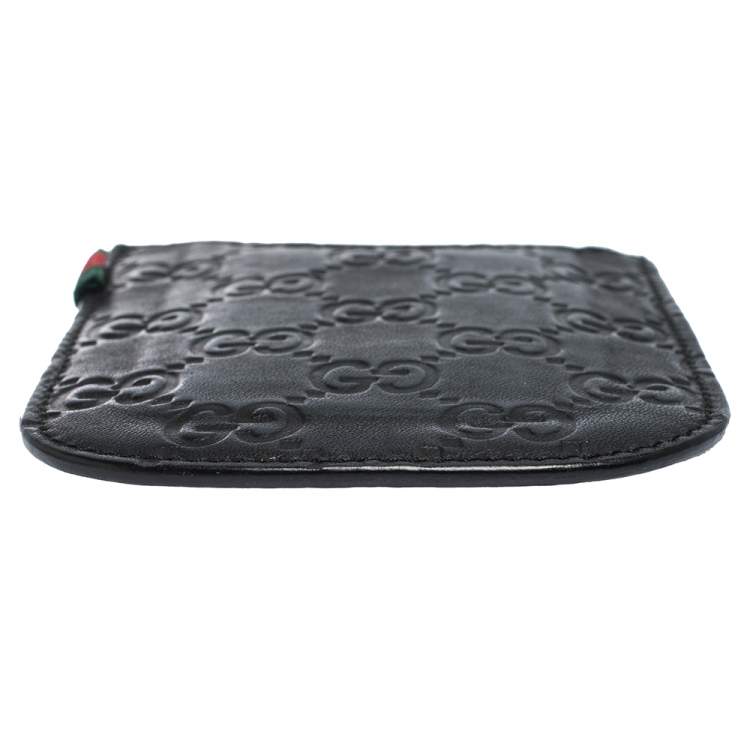Pre Owned Gucci Black Guccissima Leather Web Phone Case