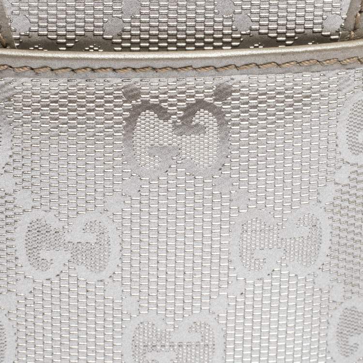 Pre Owned Gucci Silver GG Imprime Canvas Cigarette Case