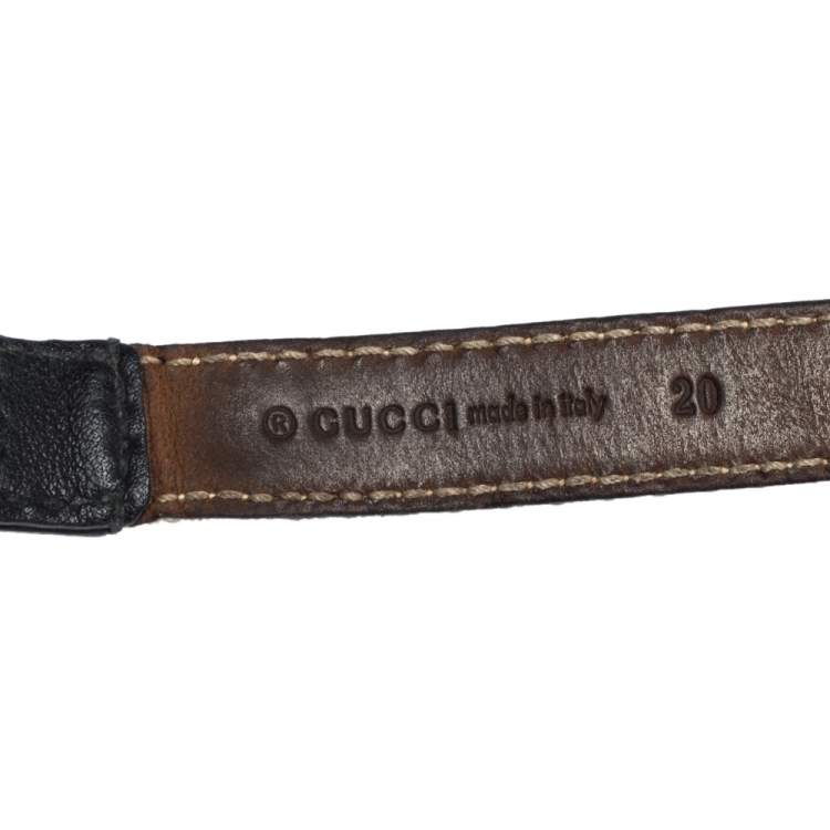 Pre Owned Gucci Multicolor Canvas and Leather Buckle Bracelet