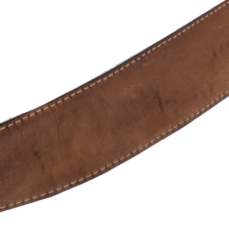 Pre Owned Gucci Brown Guccissima Leather Buckle Belt 90CM