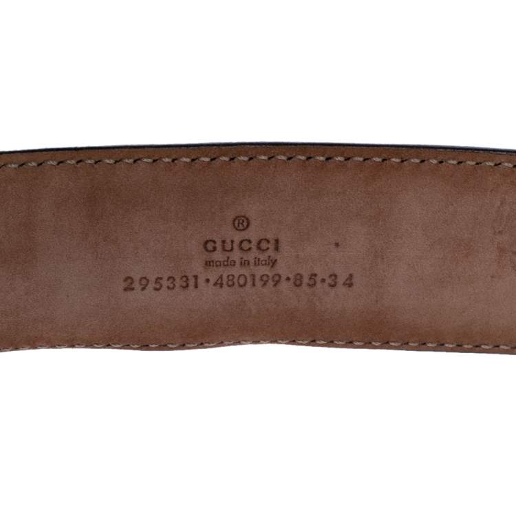 Pre Owned Gucci Brown Guccissima Leather Buckle Belt 85CM