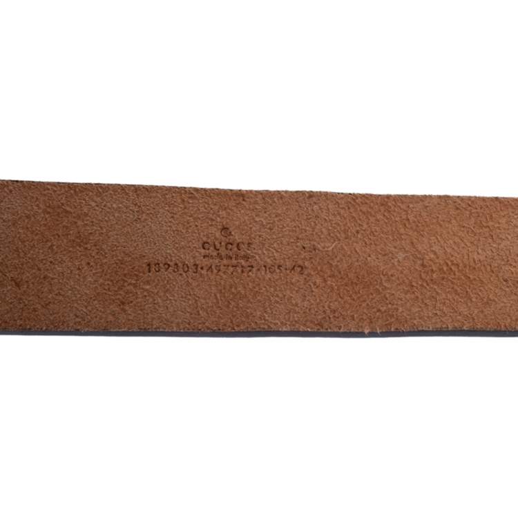 Pre Owned Gucci Tan Leather Circle Buckle Belt Size 105CM