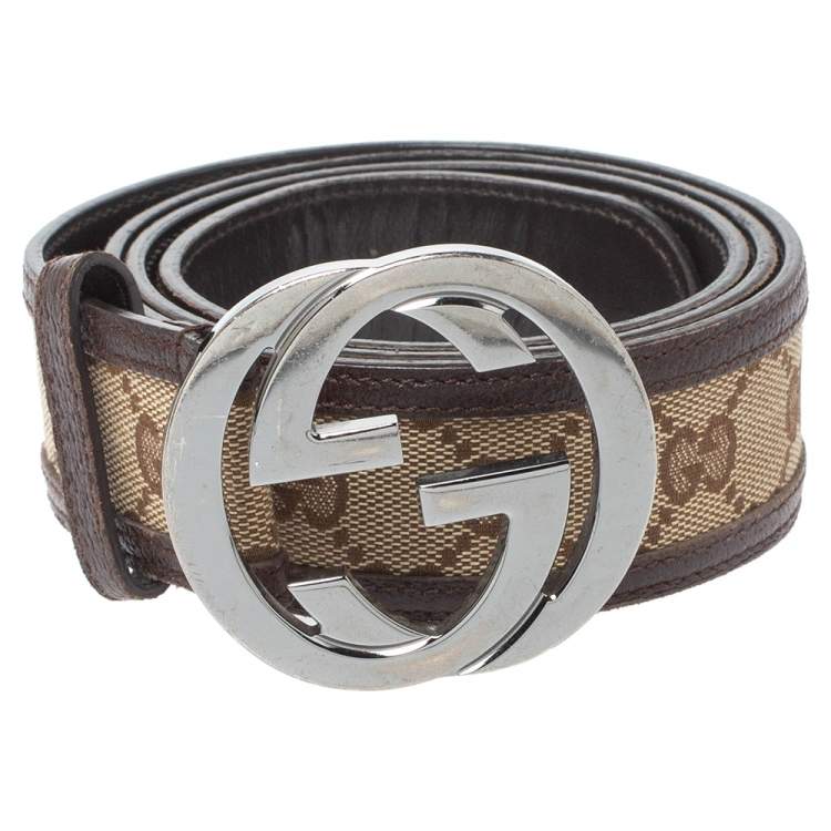 Gucci, Accessories, Gucci Belt Brown Leather Silver Buckle