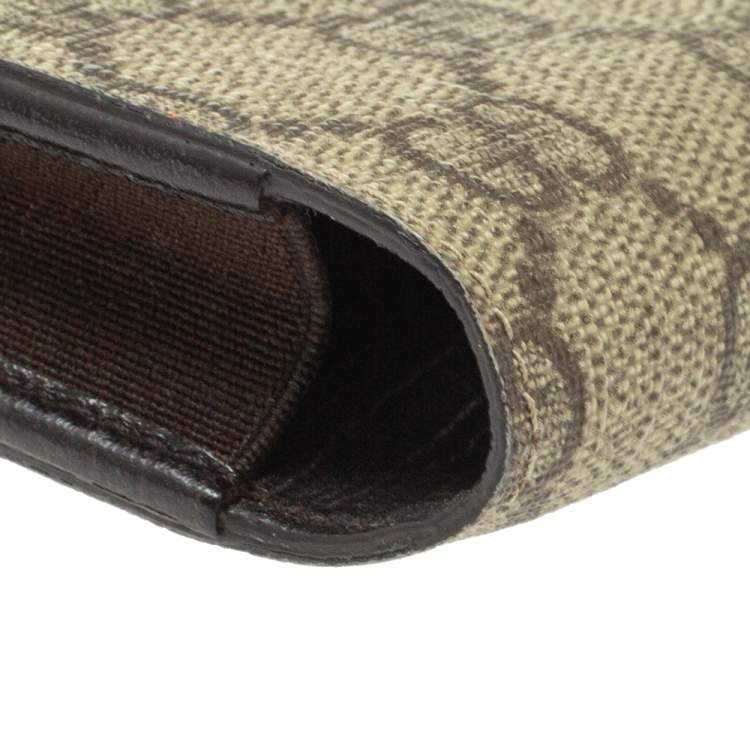 Pre Owned Gucci Beige GG Supreme Canvas Shelly Strap Phone Case