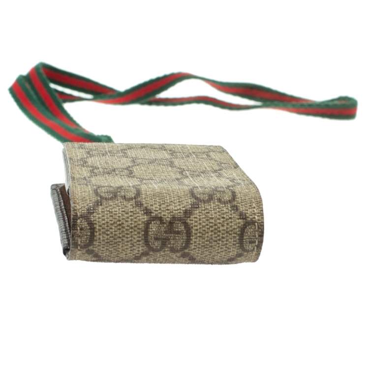 Pre Owned Gucci Beige GG Supreme Canvas Shelly Strap Phone Case