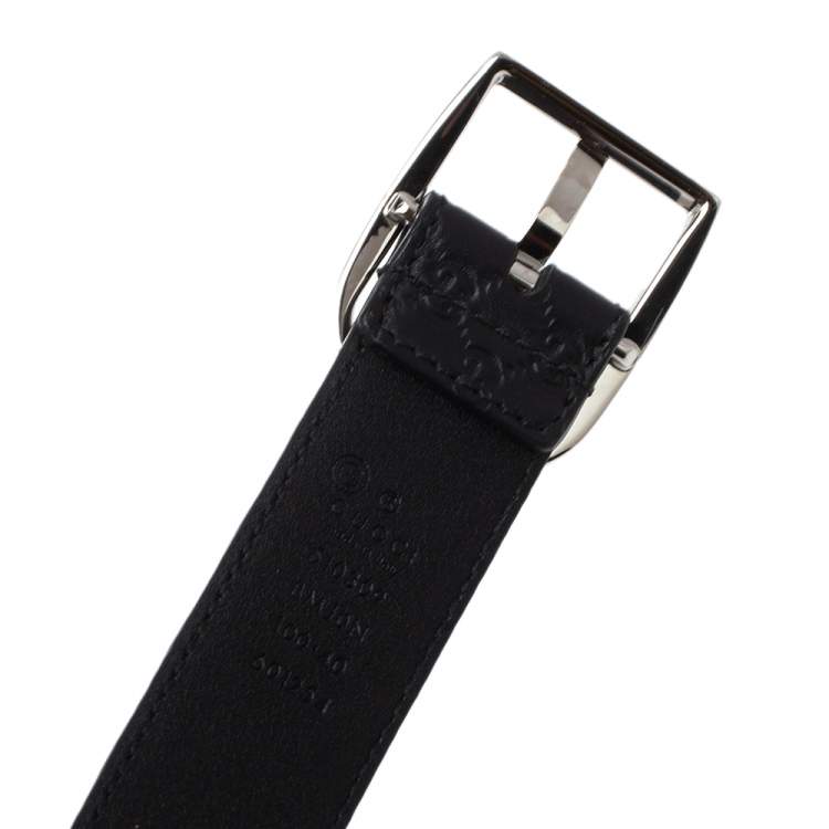 Pre Owned Gucci Black Microguccissima Leather Belt Size 100cm