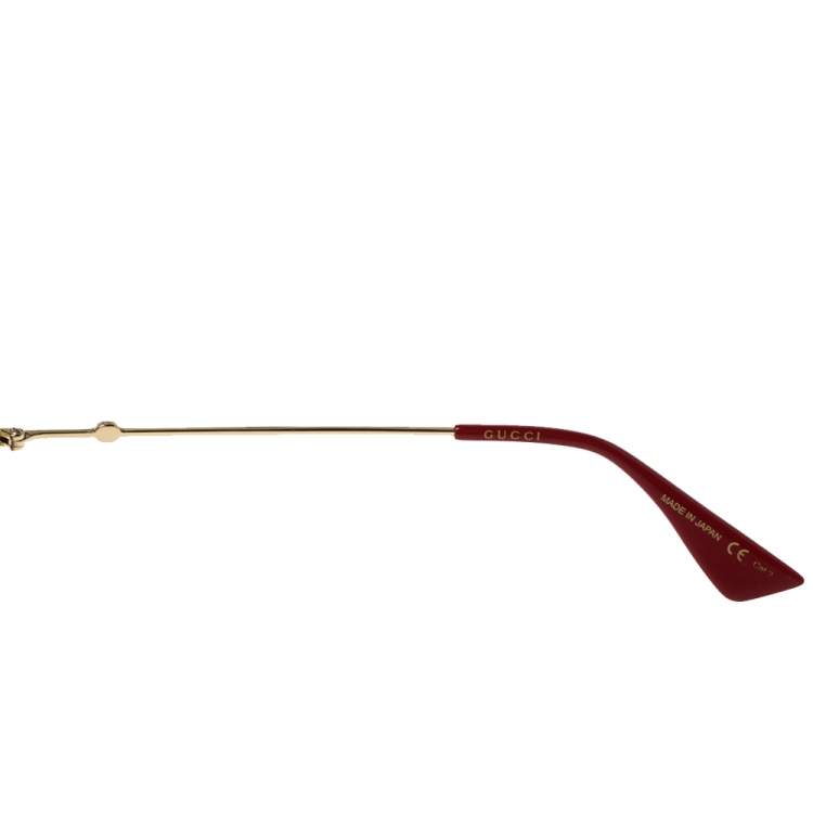 Pre Owned Gucci Bicolor & Gold/ Brown Gradient GG0107S Aviator Sunglasses