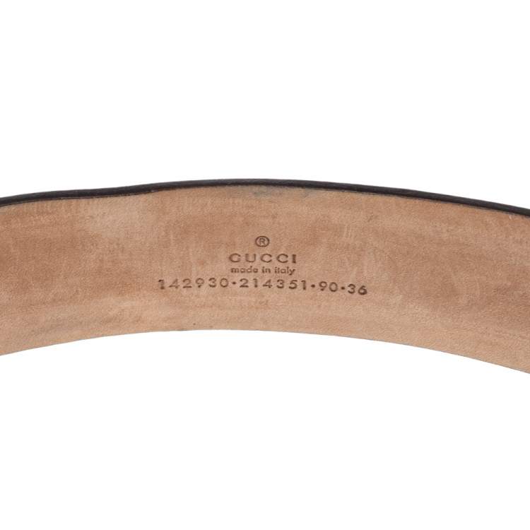 Pre Owned Gucci White GG Supreme Canvas And Leather Interlocking G Buckle Belt 90 CM