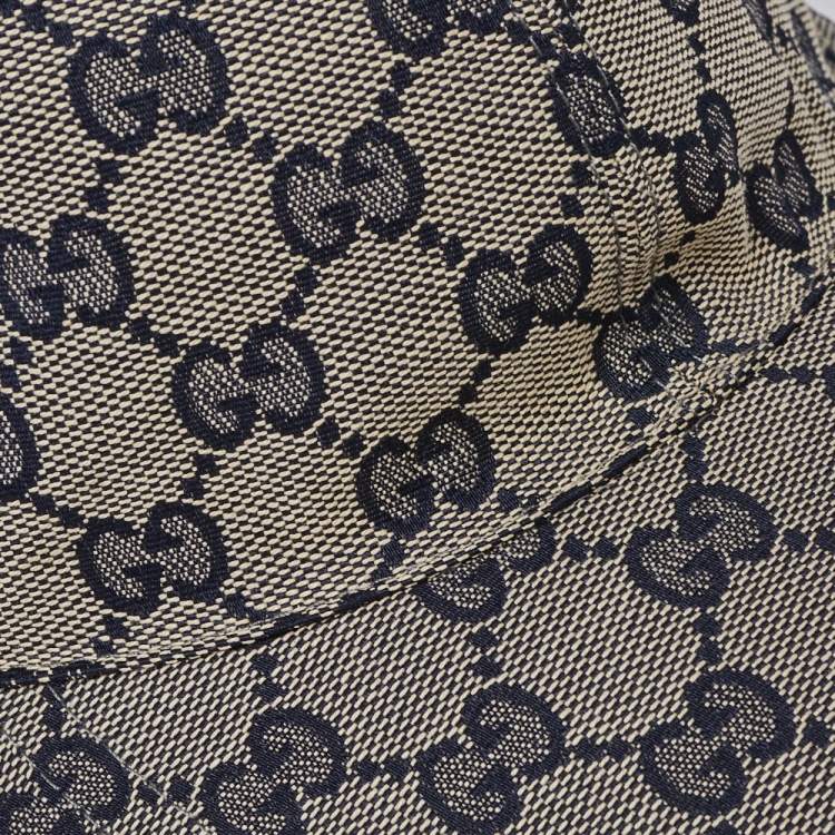 Pre Owned Gucci Beige/Grey GG Canvas Web Detail Baseball Cap M