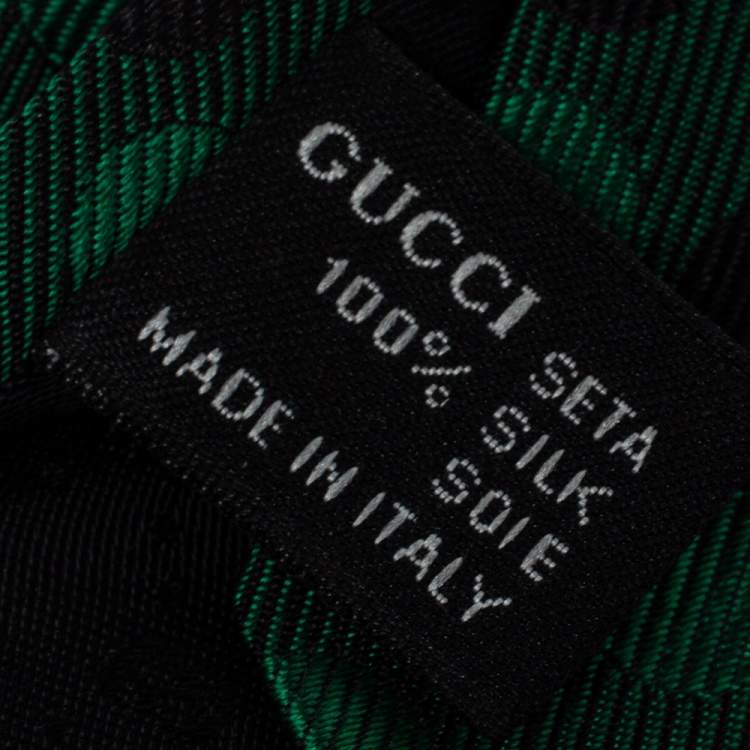 Pre Owned Gucci Green Dotted Silk Tie