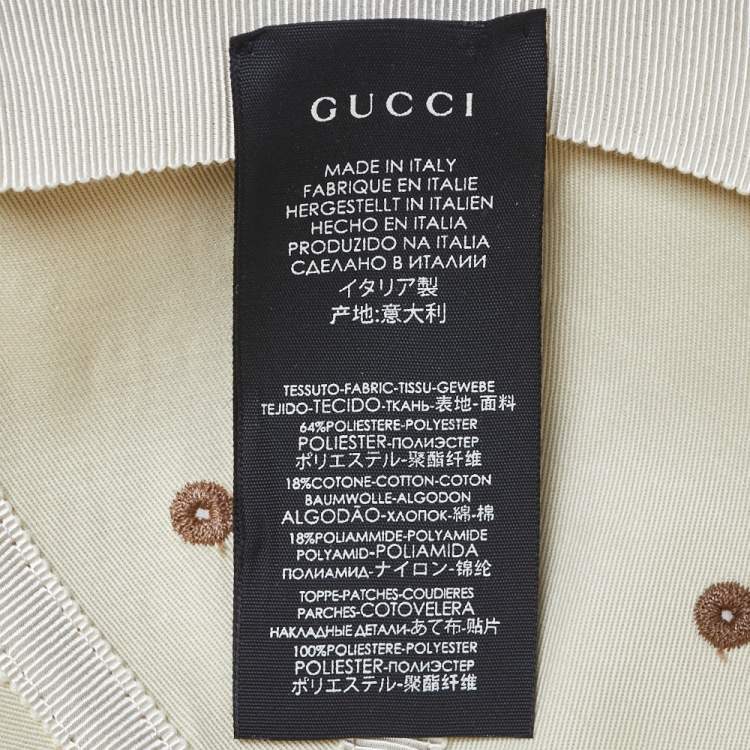 Pre Owned Gucci Beige Monogram Canvas NY Yankees Baseball Cap