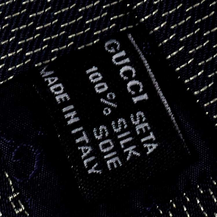 مملوكة مسبقًا Gucci Navy Blue G Pattern Silk Traditional Tie