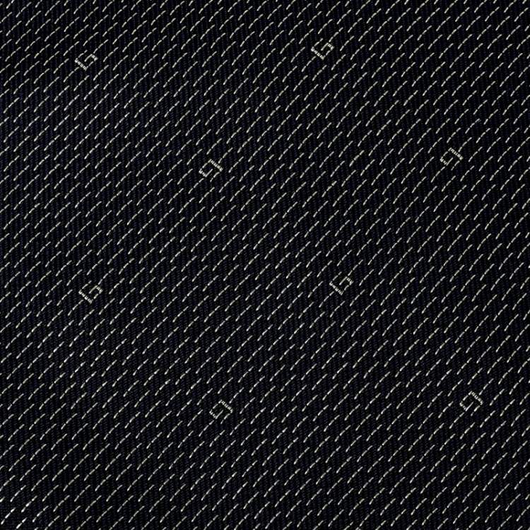 مملوكة مسبقًا Gucci Navy Blue G Pattern Silk Traditional Tie