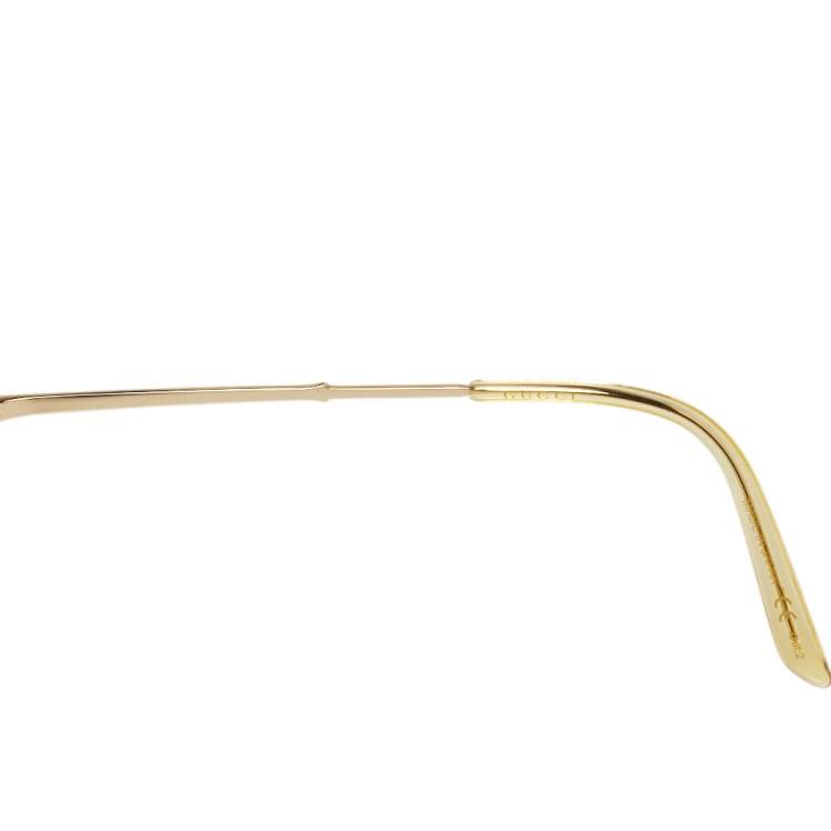 Pre Owned Gucci Gold Tone/ Blue GG0356S Aviator Sunglasses